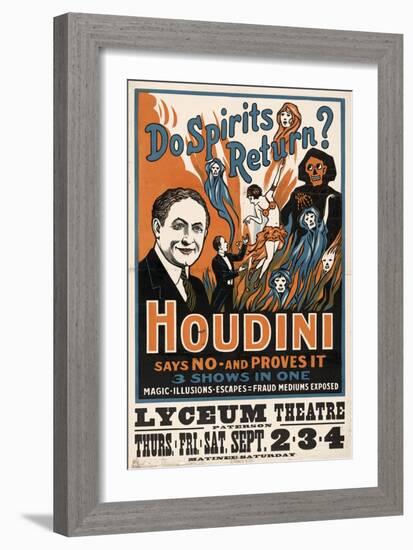 Do Spirits Return?, Houdini-null-Framed Giclee Print