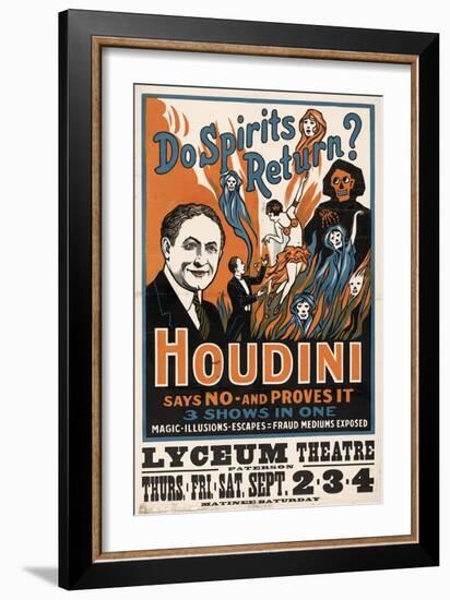 Do Spirits Return?, Houdini-null-Framed Giclee Print