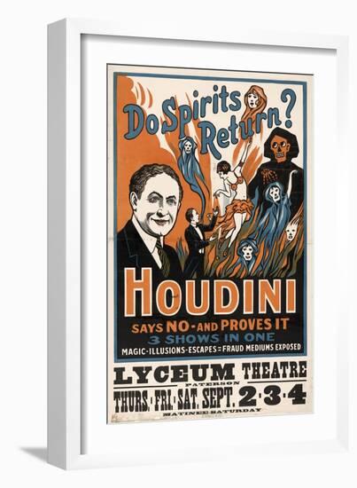 Do Spirits Return?, Houdini-null-Framed Giclee Print