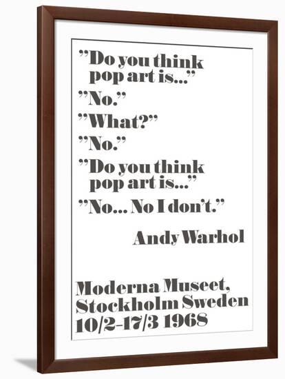 Do you think pop art is...-John Melin-Framed Art Print