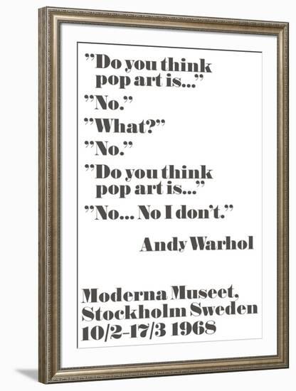 Do you think pop art is...-John Melin-Framed Art Print