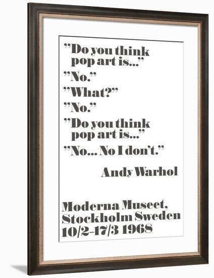 Do you think pop art is...-John Melin-Framed Art Print