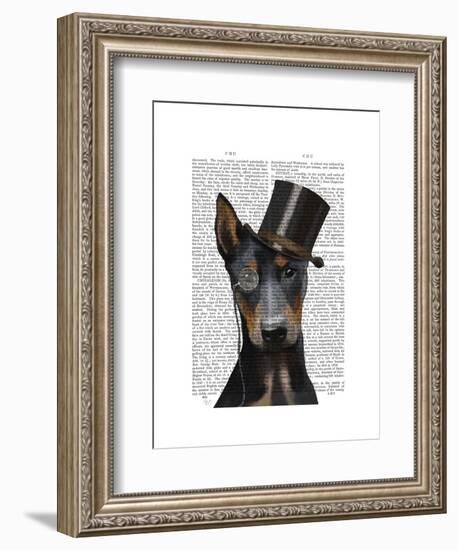 Doberman, Formal Hound and Hat-Fab Funky-Framed Art Print