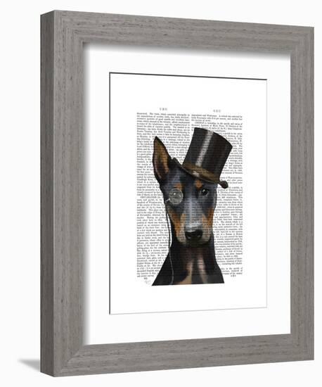 Doberman, Formal Hound and Hat-Fab Funky-Framed Art Print