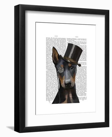 Doberman, Formal Hound and Hat-Fab Funky-Framed Art Print