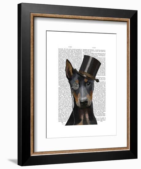 Doberman, Formal Hound and Hat-Fab Funky-Framed Art Print