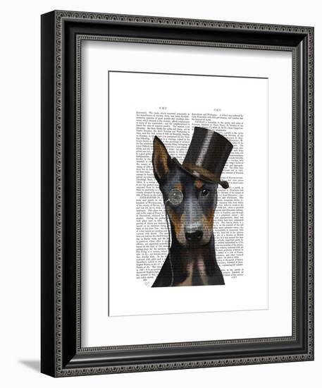 Doberman, Formal Hound and Hat-Fab Funky-Framed Art Print