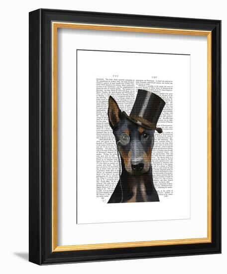 Doberman, Formal Hound and Hat-Fab Funky-Framed Art Print