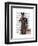 Doberman on Phone-Fab Funky-Framed Art Print