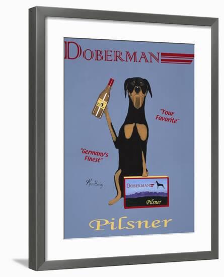 Doberman Pilsner-Ken Bailey-Framed Premium Giclee Print