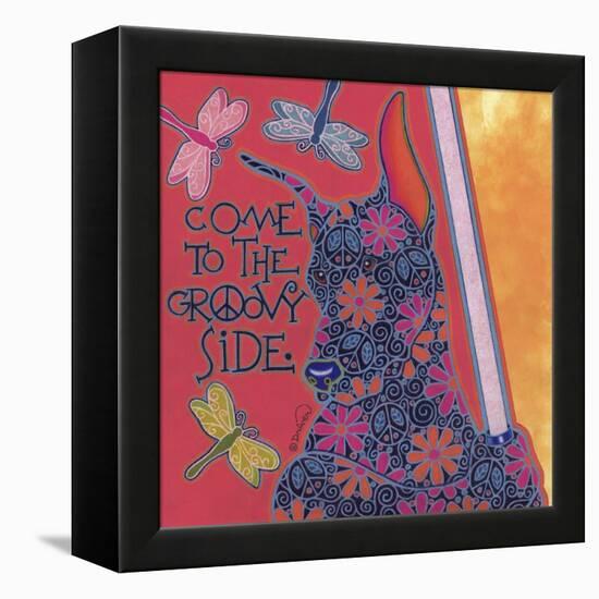 Doberman Pinscher (Come to the Groovy Side)-Denny Driver-Framed Premier Image Canvas