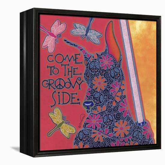 Doberman Pinscher (Come to the Groovy Side)-Denny Driver-Framed Premier Image Canvas