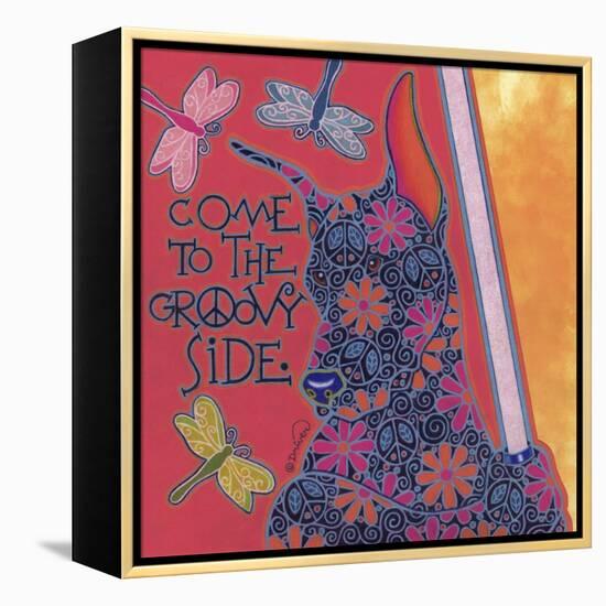 Doberman Pinscher (Come to the Groovy Side)-Denny Driver-Framed Premier Image Canvas