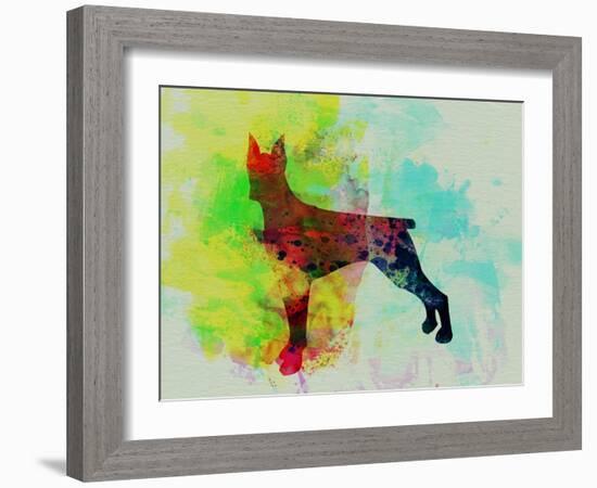 Doberman Pinscher Watercolor-NaxArt-Framed Art Print