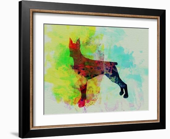 Doberman Pinscher Watercolor-NaxArt-Framed Art Print