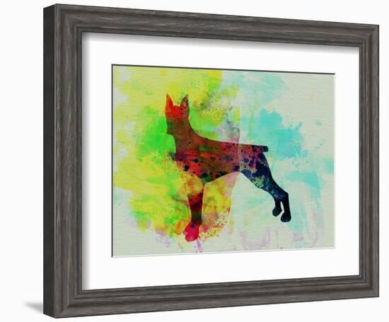 Doberman Pinscher Watercolor-NaxArt-Framed Art Print