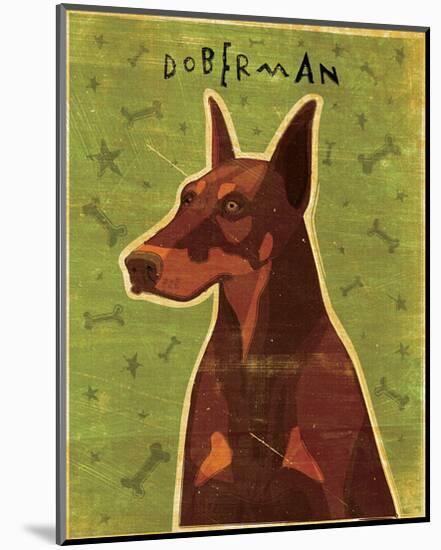 Doberman (Red)-John Golden-Mounted Giclee Print