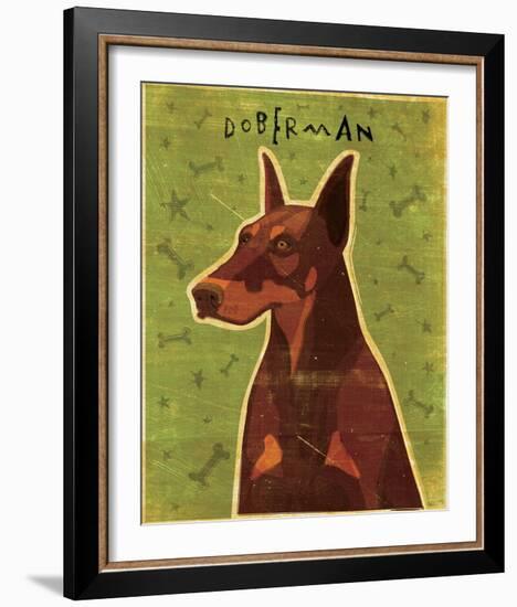 Doberman (Red)-John Golden-Framed Giclee Print