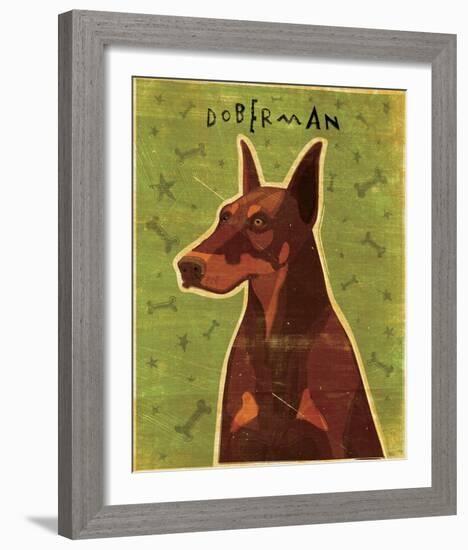 Doberman (Red)-John Golden-Framed Giclee Print