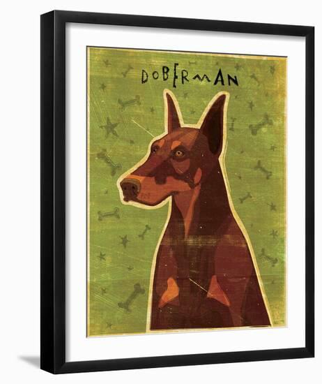 Doberman (Red)-John Golden-Framed Giclee Print