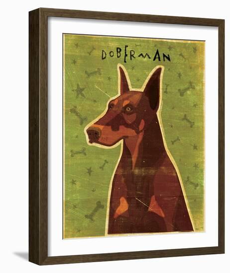 Doberman (Red)-John Golden-Framed Giclee Print