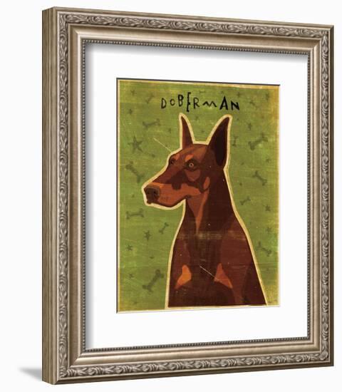 Doberman (Red)-John W^ Golden-Framed Art Print