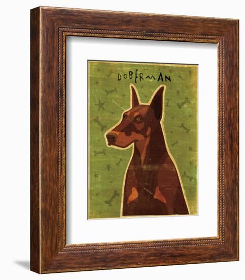 Doberman (Red)-John W^ Golden-Framed Art Print