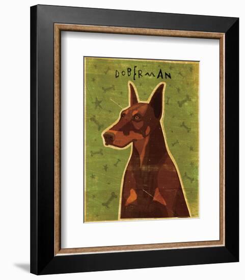 Doberman (Red)-John W^ Golden-Framed Art Print