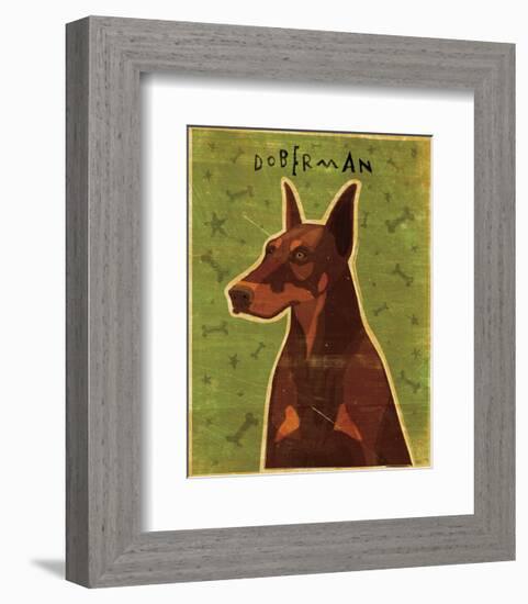 Doberman (Red)-John W^ Golden-Framed Art Print