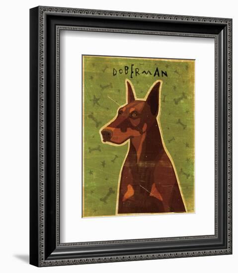 Doberman (Red)-John W^ Golden-Framed Art Print