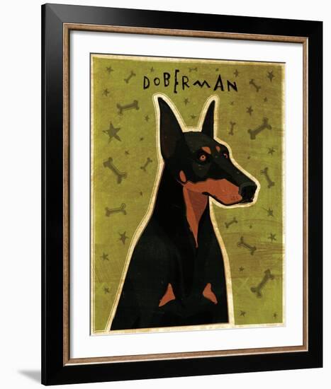 Doberman-John W^ Golden-Framed Art Print