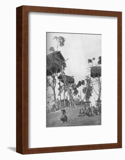 Dobos, tree houses for unmarried women in Melanesia, 1902-W Lindt-Framed Photographic Print