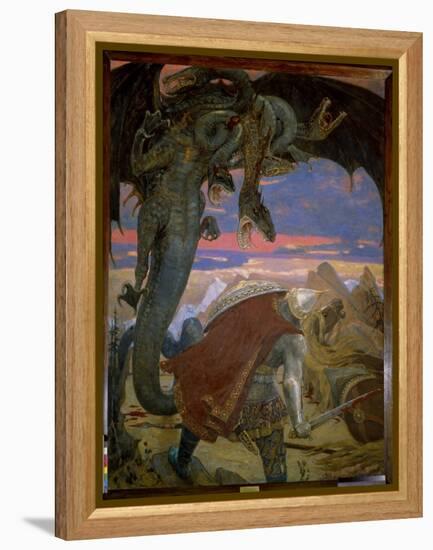 Dobrynia Nikitich Combattant Gorynych. (Dobrynya Nikitich Fought Zmey Gorynych). Legende Traditionn-Victor Mikhailovich Vasnetsov-Framed Premier Image Canvas