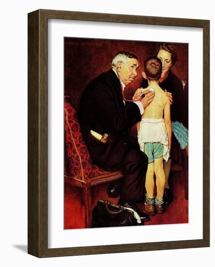 "Doc Melhorn and the Pearly Gates", December 24,1938-Norman Rockwell-Framed Premium Giclee Print