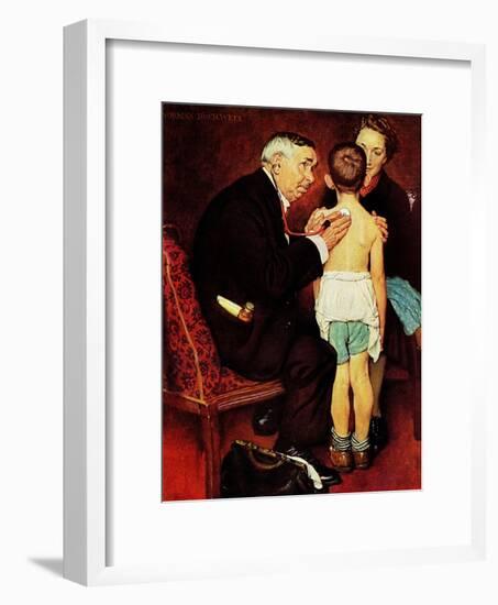 "Doc Melhorn and the Pearly Gates", December 24,1938-Norman Rockwell-Framed Giclee Print