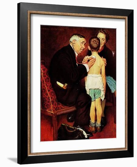 "Doc Melhorn and the Pearly Gates", December 24,1938-Norman Rockwell-Framed Giclee Print