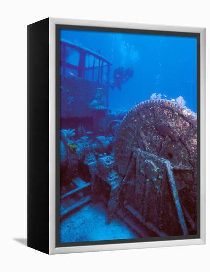 Doc Polson Wreck in the sea, Grand Cayman, Cayman Islands-null-Framed Premier Image Canvas