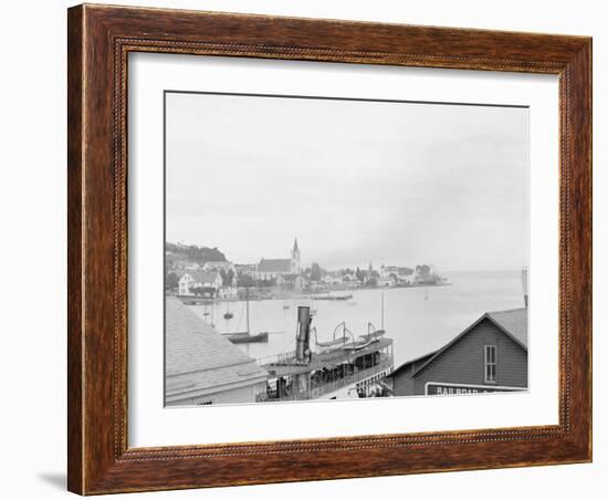 Dock and Mission Point, Mackinac Island, Mich.-null-Framed Photo