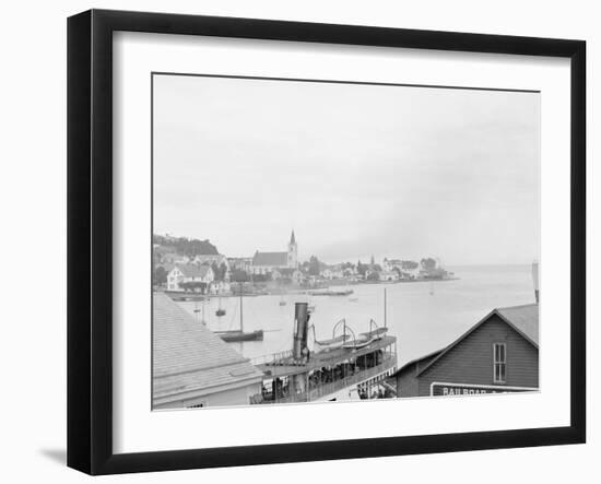 Dock and Mission Point, Mackinac Island, Mich.-null-Framed Photo