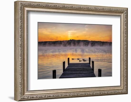 Dock at sunrise-Lisa Engelbrecht-Framed Photographic Print