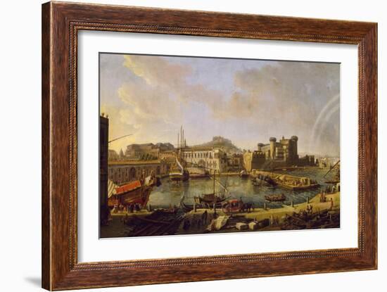 Dock of Naples-Gaspar van Wittel-Framed Giclee Print