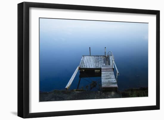 Dock On Bay In New England-Justin Bailie-Framed Photographic Print