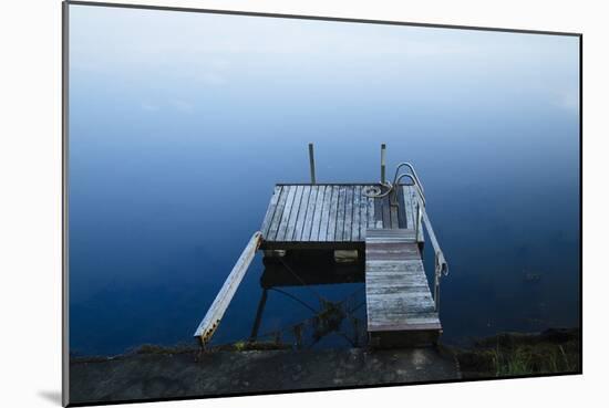 Dock On Bay In New England-Justin Bailie-Mounted Photographic Print