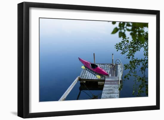 Dock On Bay In New England-Justin Bailie-Framed Photographic Print
