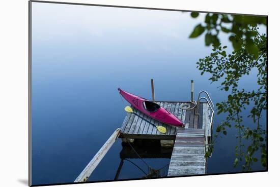 Dock On Bay In New England-Justin Bailie-Mounted Photographic Print