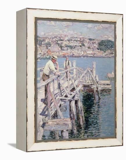 Dock Scene, Gloucester, 1896-Childe Hassam-Framed Premier Image Canvas