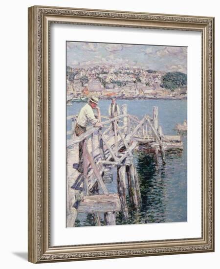 Dock Scene, Gloucester, 1896-Childe Hassam-Framed Giclee Print