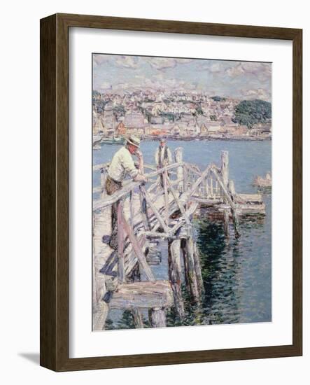 Dock Scene, Gloucester, 1896-Childe Hassam-Framed Giclee Print