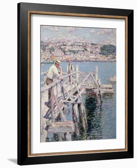 Dock Scene, Gloucester, 1896-Childe Hassam-Framed Giclee Print