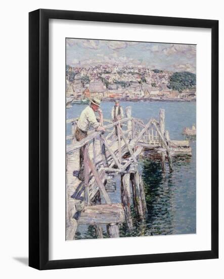 Dock Scene, Gloucester, 1896-Childe Hassam-Framed Giclee Print